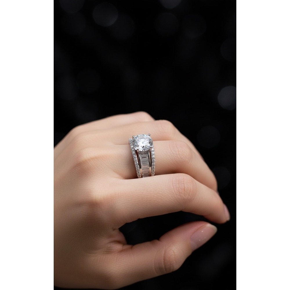 JTV‎ GM 9.25 Sterling Silver CZ Engagement Wedding Anniversary Ring Size 5